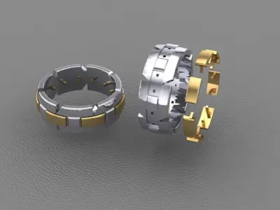 men ring jewelry Gold silver 3D print model Free 3D print model