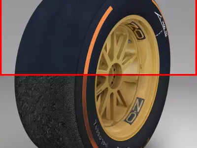 18 inches hard front tyre Low-poly 3D model