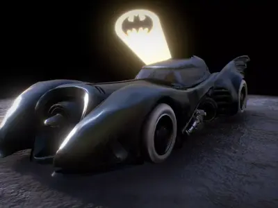 Batmobile 1989 Low-poly 3D model