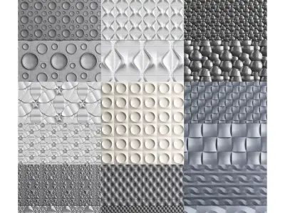 Wall-panels low poly 3d model collection wallpapers pieces Low-poly 3D model