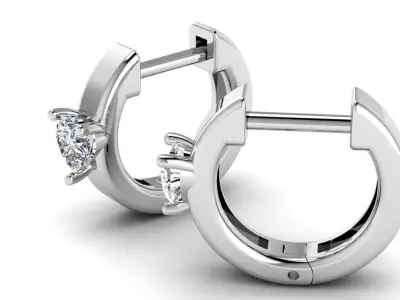 Jewelry Earrings 3mm heart 3D print model