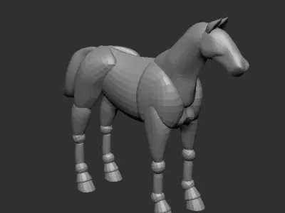 Horse Base Blockout Poligon 3D model