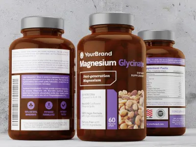 Supplement Bottle Packaging with Tablet Inside 3D model