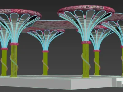 Wedding Decoration Tree Structure 3D model