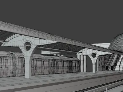 London metro station V 3D model