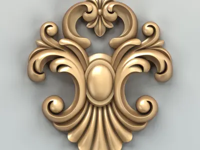 Carved decor central 046 3D model