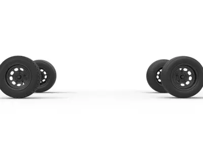 Wheel set of BriSCA F1 Stock Car for Asphalt Scale 1 to 25 3D print model