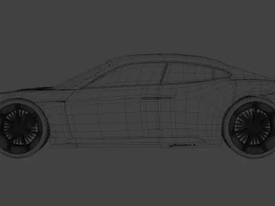 Porsche mission e Low-poly 3D model