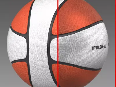 Basketball ball 4L bicolor Low-poly 3D model