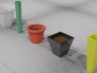Low-Poly Plant Pots Vol 1 Free low-poly 3D model