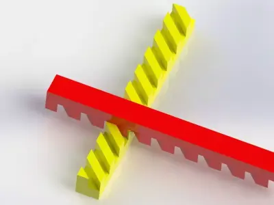 Rack and Rack mechanism Low-poly 3D model