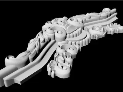 Central decor ornament for furniture 3D model 848