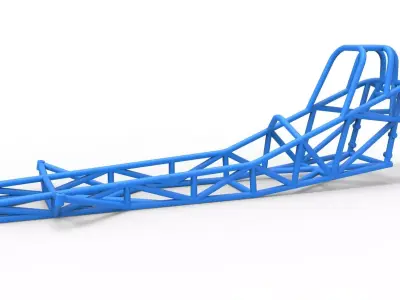 Frame of Vintage Funny Car Scale 1 to 25 3D print model