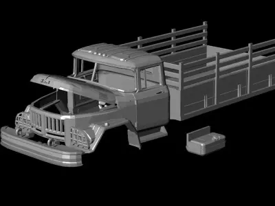 Zil 131 truck  Printable Body Car Low Poly 3D print 3D print model