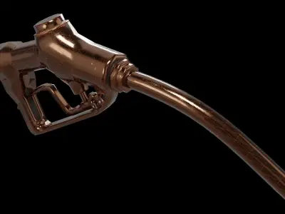 Vintage brass fuel nozzle Low-poly 3D model