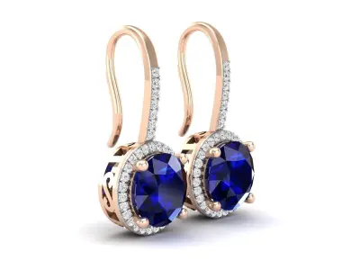 AV 385 Diamond Ladies Dangling-Drop Earrings 3D print model