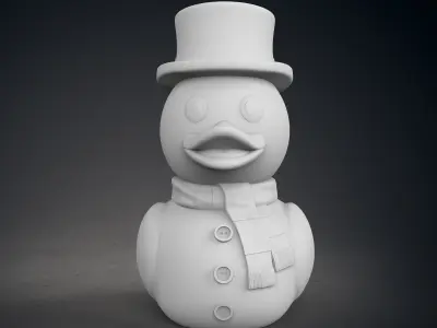 Cute Snowman Rubber Duck 3D print model