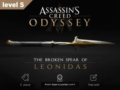 Broken Spear of Leonidas Level 4-6 3D Model Collection