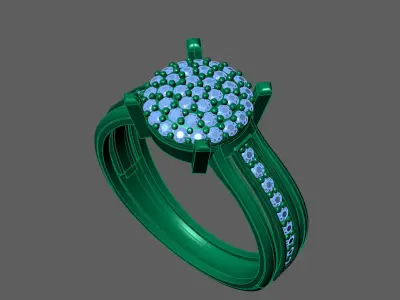 Womens Rings With Stone Ring Ready STL 3DM Models Rings women 3D print model 38