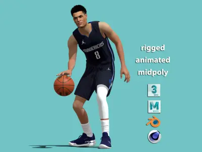  3D Rigged Josh Green Dallas Mavericks NBA 3D model