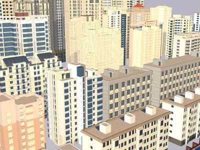 Modern urban high-rise buildings building ancillary buildings 3D model
