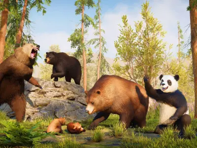 Realistic Bears Low-poly 3D model