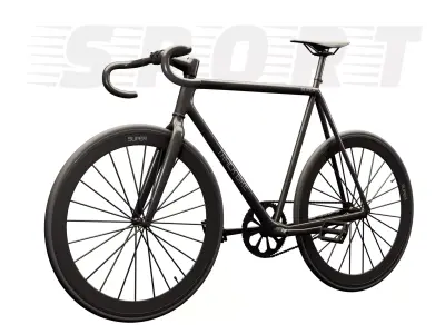 High quality Sport Bike black Low-poly 3D model