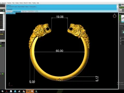 Luxury Double Lion Head Bangle Jewelry 3D Model 2805 3D print model