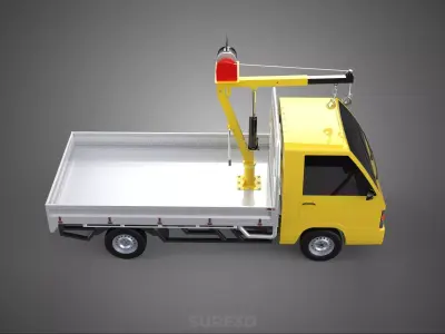 TRUCK PICKUP ELECTRIC WINCH HOIST LIFT BOOM HYDRAULIC CRANE JIB 3D model