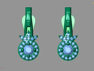 Mini Set Ring Pendant Earrings STL 3DM Womens Jewelry 3D print model