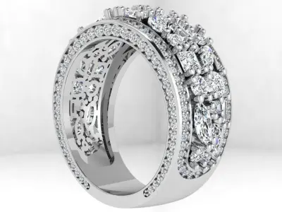 Luxury Diamond Ring 4765 3D print model