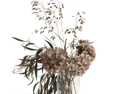 Dry bouquet and book 3D model