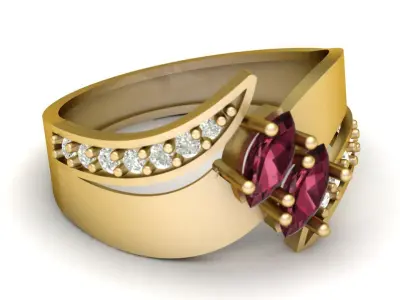 LUXURY DIMOND ENGAGEMENT RING 3D PRINTABLE MODEL 3D print model