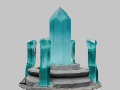 Medieval Fantay Stylized Crystal Pillar Low-poly 3D model
