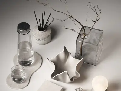 Decorative set Minimal style home decor 3D model