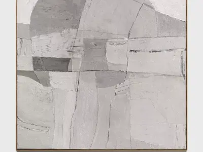 Plaster two square photo frames 08 Low-poly 3D model