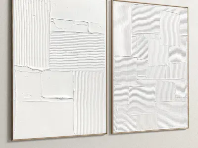 Plaster Two Photo Frame 123 Low-poly 3D model