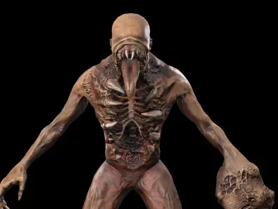 Mutant skeleton Free low-poly 3D model