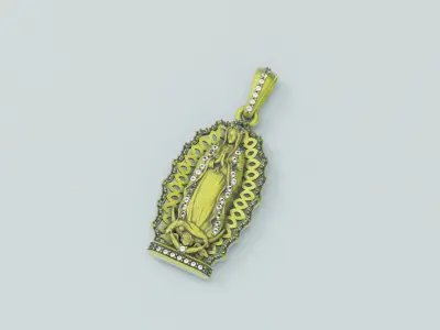 Virgin of Guadalupe Pendant -Pendiente Virgen de Guadalupe 3D print model