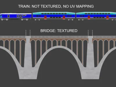 Viaduct with BiLevel train 3D model