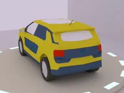  low poly car model c4 citroen 3D model