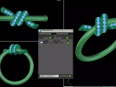 Tiffany knot diamonds Ring 3D print model