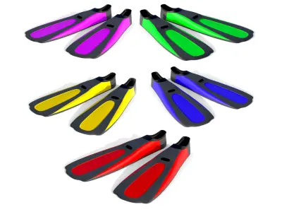 Dive Flippers Collection 3D Model Pack