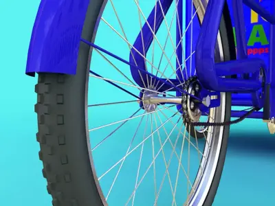 Ice Cream Cart Low-poly 3D model