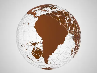 Globe News Skeleton Chocolate Color 3D model