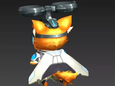 fat cat Low-poly 3D model