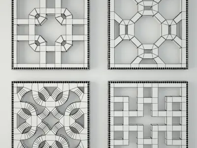 Lattice Wall Decor Set 3D model