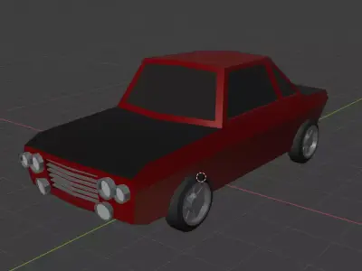 Lancia Fulvia HS Low Poly Low-poly 3D model