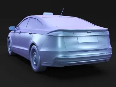 Modern New York yellow taxi cab 3D model