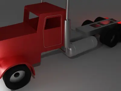 Peterbilt-359 Truck- Low Poly Free Model Free low-poly 3D model